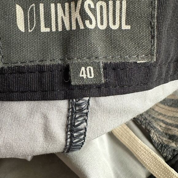 NWT LinkSoul Men’s Boardwalker Golf Short Hybrid Swim Land/Sea Black Palm Sz 40 - Picture 3 of 8